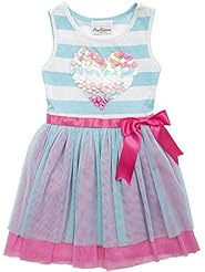 Girls Bell Sleeves Mesh Sequined Cotton/Polyester/Spandex  Dress