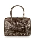 Giorgio Fedon 1919 Spiga - Dark Brown Croco Stamped Calfskin Business Bag