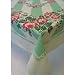 Pink Green Cottage Rose Tablecloth 52" Square