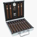 IMAGE OF 12 Cigar Aluminum Travel Cigar Humidor with Cigar Cutter