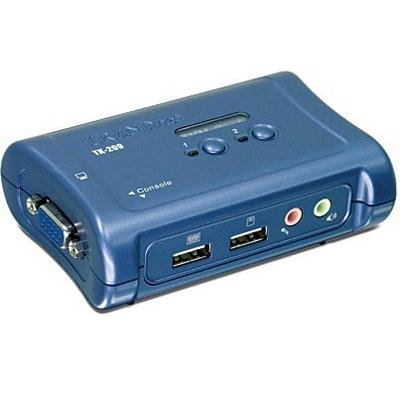 Electronics: TRENDnet 2 Port USB KVM Switch Kit w/ Audio  Includes 2x KVM Cables 