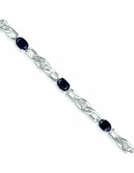 8 Carat 14K White Gold Diamond and Sapphire Bracelet