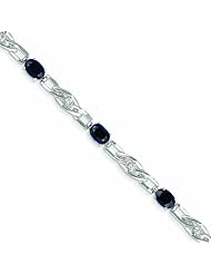 Genuine 14K White Gold White Gold Diamond And Sapphire Bracelet 5 Grams Of Gold 100% Satisfaction Guaranteed.
