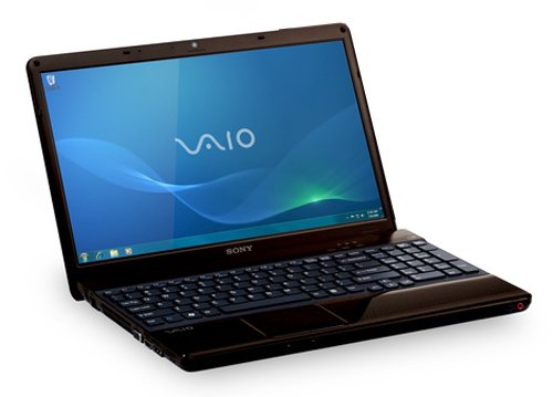 Sony Vaio VPC-EB1M1E 39,4 cm (15,5 Zoll) Notebook (Intel Core i3 330M 2,1GHz, 4GB RAM, 500GB HDD, ATI HD 5650, DVD, Win 7 HP) braun