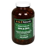 A to Z Naturals  Omega-3 Fatty Acids, EPA & DHA , 250 softgels