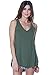 Alexander + David Womens Casual Loose Knit V-Neck Tank Top with Uneven Hem Hi-Lo Bottom