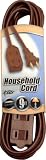 Coleman Cable 9402-07 9-Foot Triple Tap Extension Cord, Brown