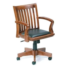 Boss Norstar B651 Fruitwood Solid Wood Mission Bankers Desk Chairs with Black Leather Seat... by Chairs ObiwanSales