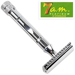 Parker 89R Super Heavy Weight Double Edge Safety Razor & 5 Pack of 7AM PLatinum Blades!