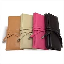 Classy Leather Jewelry Clutch Color: Black