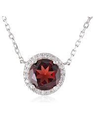 Round Halo Pendant Necklace, 16"+2"