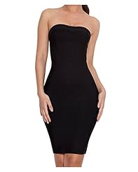 Strapless Nylon/Rayon/Spandex Fitted Stretchy Cocktail Bandage Dress/Bodycon Dress/Club Dress/Evening Dress/Party Dress/Midi Dress 