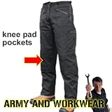 41qCzMq1GxL. SL160  CLICK BLACK ACTION WORK COMBAT TROUSER PANT KNEE AND ZIP POCKETS 34