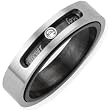 Dual Layer Stainless Steel Cubic Zirconia "Forever Love" Twistable 4.1mm Band Ring - Women Dual Layer Stainless Steel Cubic Zirconia "Forever Love" Twistable 4.1mm Band Ring - Women