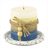 Earth Tone Candle Faux Granite Holder Plate Wax Candles