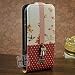 DC Red and White Polka Dot Magnetic Leather Flip Case with Flower Pattern and Eiffel Tower Design for Apple Iphone 4s / 4 (At&t, Verizon, Sprint)