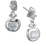Apple Clear Crystal Stud Earrings Re