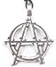 Goth Punk ANARCHY SIGN Silver Tone Pewter PENDANT Necklace