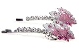 Floating Pink Butterfly Hair Clip Barrette Jewelry