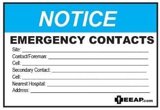 Notice - Emercency Contacts