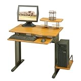 Studio Edge Computer Desk - Teak & Pewter Finish