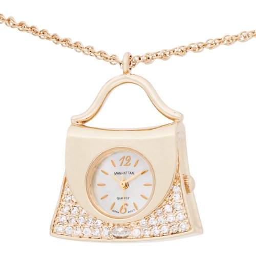 Manhattan Women's CM204201YLMP Gold-Tone Handbag Necklace Watch