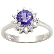 14K White Gold Tanzanite and Diamond Ring
