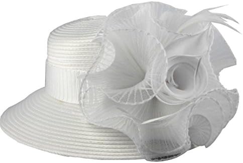 2015 Fashion Wide Wide Tiffany Brim Church Derby Kentucky Dress Hat (white)