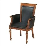 DMi 7480-82 Antigua High Back Guest Chair West Indies Cherry Frame Leather: Black