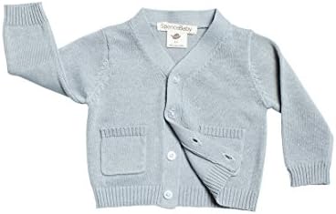 Spence Baby Boys Organic V-neck Cardigan (12-18 months, Gray)