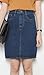 Chouyatou Women's Basic Five-Pocket Stretchy Denim Skirt with Slit