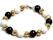Silver Stone Bracelet Italian Beads, Size: 8"