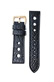 20mm Panerai Pilot Style Leather Watchband with Matching Stitching