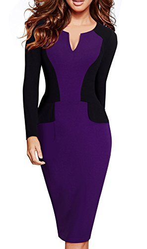 HOMEYEE Women's Elegant Wear to Work Pencil Cocktail Bodycon Party Dress B342
