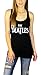 The Beatles Womens Long Racerback Tank Top Black