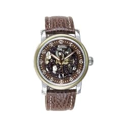 Tremont 3 Hand Automatic Skeleton Watch w/ Silver-Tone Dial and Leather Strap. Model: 843332003154