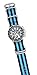 ArtStyle Watch Band with Colorful Nylon Material Strap and Heavy Duty Brushed Buckle (Black/Blue, 22mm)
