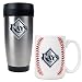 Tampa Bay Rays MLB Stainless Steel Travel Tumbler & Game ball Ceramic Mug Set - Primary Logo by Great American Products