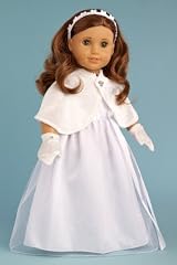 Cape and Mittens - White velvet cape and mittens with silver pearls (Dress sold separately) - 18 Inch Doll Accessories