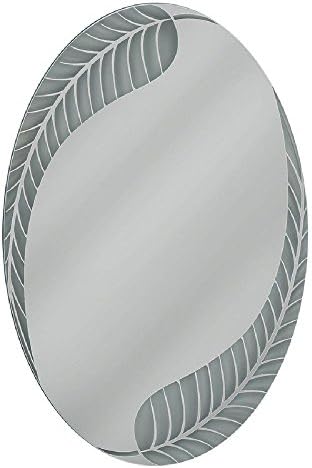 Deco Mirror 23 in. x 35 in. Frameless Palm Leaf Oval Mirror