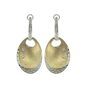 14K Two Tone Gold 1/4 ct. Diamond Dangle Earrings