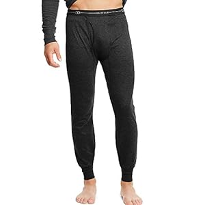 Duofold Men's Mid Weight Wicking Thermal Pant, Black, Small