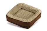 Brinkmann Pet Luxury Faux Leather and Fur Bolster Pet Bed, 18-Inch-by-22-Inch