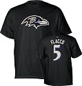 Joe Flacco Black Reebok Name & Number Baltimore Ravens T-Shirt