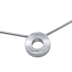 VINANI Anh�nger Kreis gebuerstet rund mit Kette 50 cm Sterling Silber 925 ACL50