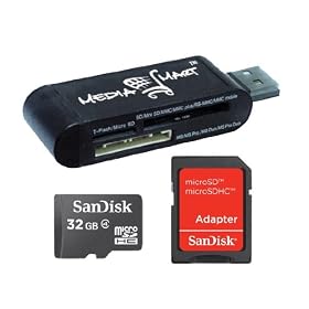 SanDisk microSDHC 32GB Flash Memory Card SDSDQM-032G-B35,Black with 19-in-1 USB 2.0 Flash Memory Card Reader: Computers &amp; Accessories