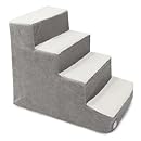 4 Step Portable Pet Stairs By Majestic Pet Products Villa Vintage Steps for Cats and Dogs Grey