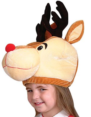 New Adult Child Costume Stuffed Christmas Reindeer Hat