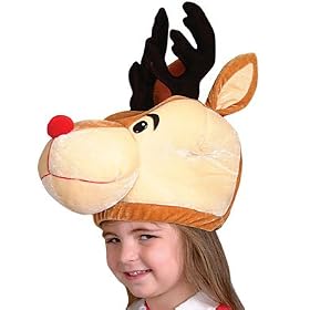New Adult Child Costume Stuffed Christmas Reindeer Hat
