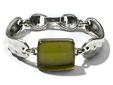 Sterling Silver Caribbean Amber Crown-Cut Bracelet